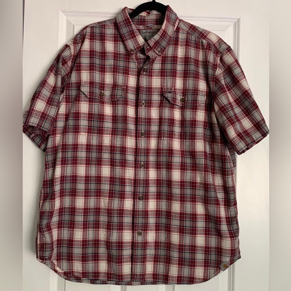Carhartt Mens Short Sleeve Plaid Shirt size XL